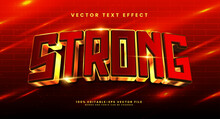 Luxury Strong 3d Editable Vector Text Effect. Modern Concept Text Effect, With Combination Red And Gold Colors.