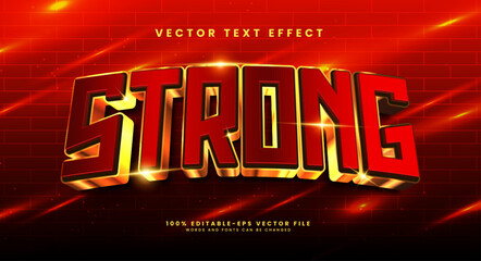 luxury strong 3d editable vector text effect. modern concept text effect, with combination red and g