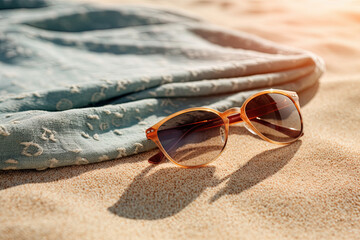 Wall Mural - sunglasses on the beach