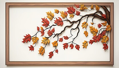 Wall Mural - framed by a swath of autumn foliage generative ai