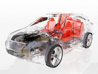 Poster - Transparent model cars.