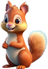 Wall Mural - Cute Squirrel in 3D  style.