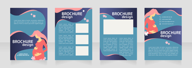 Wall Mural - First-time pregnancy blank brochure design. Template set with copy space for text. Premade corporate reports collection. Editable 4 paper pages. Rounded Mplus 1c Bold, Nunito Light fonts used