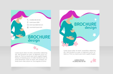 Wall Mural - prenatal care blank brochure design. template set with copy space for text. premade corporate report