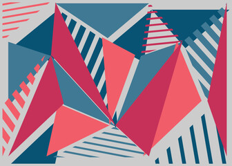 Poster - Abstract background with colorful geometric triangle and stripe pattern