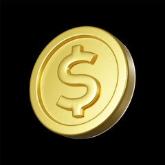 coin 2 on black background, vector 3D. 