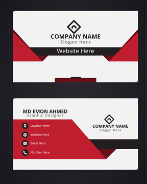 Modern simple business card template with a flat user interface, Visiting Card design vector, Minimal Business Card Design