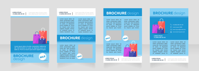 Special furniture deals blank brochure design. Template set with copy space for text. Premade corporate reports collection. Editable 4 paper pages. Ubuntu Bold, Raleway Regular fonts used