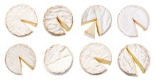 Set Of Isolated Illustrations Of Brie Cheese. Created With Generative AI	