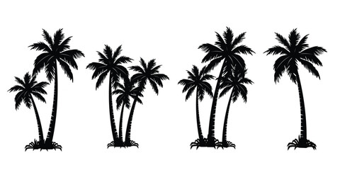 Palm tree silhouette vector eps 10
