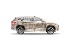 SUV Covered In Foam And Soap For Car Wash