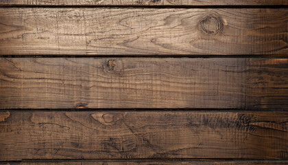 Wall Mural - Wooden table texture. Brown planks as background top view.