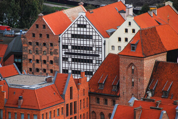 Wall Mural - Gdansk city center from above