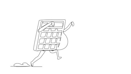 Poster - Self drawing animation of single line draw Arab businessman jumping over piggy bank. Financial management with budget planning. Security of money storage. Continuous line draw. Full length animated