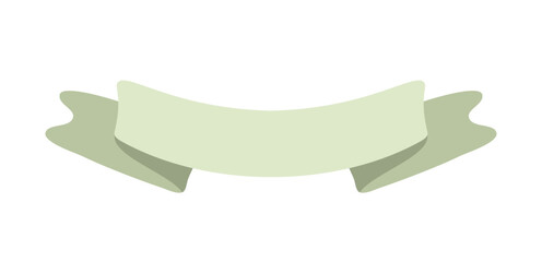 Wall Mural - Light green ribbon banner icon, Web design element. Hand drawn vector illustration. Place for your text for business, greeting card and holidays
