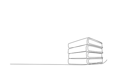 Poster - Animated self drawing of continuous line draw businessman jumping over pile of binders. Office supply, information classification, management order, document paper. Full length single line animation