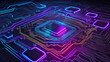 © Graphic Leading  - Abstract technology circuit design of a  New compute mother board and processor created Background generative AI