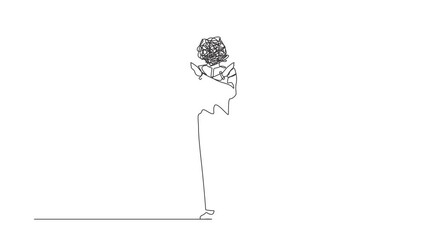Poster - Self drawing animation of single line draw robot with round scribbles instead of head, standing with crossed arms. Rejection. Saying no. Humanoid cybernetic. Continuous line draw. Full length animated