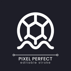 Wall Mural - Ball for water polo pixel perfect white linear ui icon for dark theme. Sports activity. Vector line pictogram. Isolated user interface symbol for night mode. Editable stroke. Poppins font used