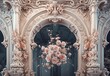 Pink roses on victorian columns- ai generated 