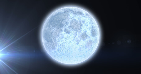 Poster - Composition of moon on night sky
