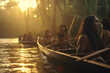 An image highlighting the rich cultural heritage of the Amazonian, featuring an indigenous community engaged in traditional activities, showcasing their connection with the environment. Generative AI