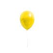 yellow balloon isolated on white, 3d rendering of red balloon PNG isolated