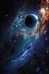 Wall Mural - alien world, deep space landscape