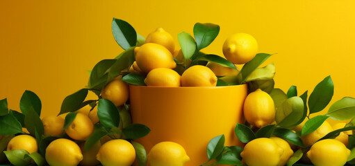 fruit summer natural yellow healthy creative food fresh juicy background lemon. Generative AI.