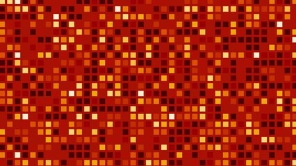 Wall Mural - Black and red square dots move and blink quickly, 4K motion loop background.