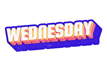Poster - Word Wednesday paper cut-out in retro three-dimensional lettering style isolated on transparent background