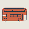 Double decker bus flat vector icon
