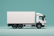 white delivery truck side view cargo truck advertising | Generative AI