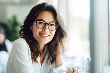 business meeting businesswoman woman office portrait entrepreneur smart confident happy smiling businessperson startup creative start up, created using generative ai technology