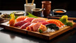 Japanese cuisine sushi and sashimi