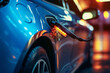 電気自動車のバッテリーを充電するクローズアップ、新しい革新的な技術 EV 電気自動車GenerativeAI