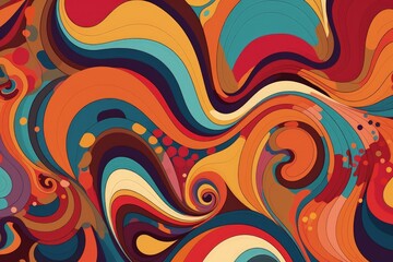 Wall Mural - a colorful abstract background with swirls and dots, generative AI