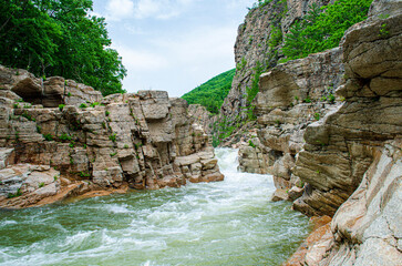 Canvas Print - waterfall in the mountains