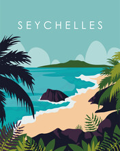 Seychelles Tropic Travel Poster Banner