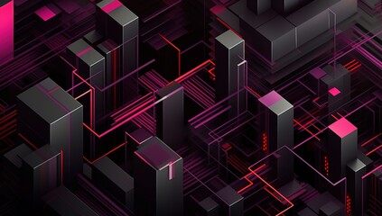 Poster - Abstract background of neon light shapes