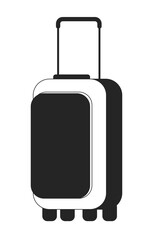 Poster - Suitcase for travel flat monochrome isolated vector object. Luggage storage. Journey abroad. Editable black and white line art drawing. Simple outline spot illustration for web graphic design