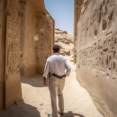 Wall Mural - Archaeologist in Egypt. Generative AI.