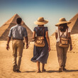 Tourists in Egypt. Generative AI.