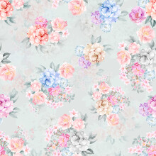 Textile Floral Flower  Texture Patterns For Fabric Digital Print