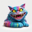 Cheshire Cat Grin Illuminates Alice in Wonderland with its Colorful Statue Decoration: Generative AI