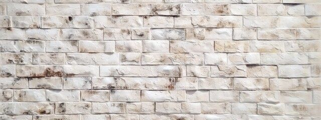 Wall Mural - White brick wall texture in minimalist style. Generative AI