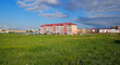 New residential area. Modern apartment buildings. Urbanization. Green field. Ust-Kamenogorsk (kazakhstan)