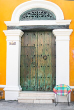 Medieval And Decorative Door In Cartagena, Colombia