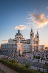 Wall Mural - Almudena Cathedral, Catholic church in Madrid, Spain