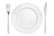 © Yeti Studio - Empty plate with fork and knife, cut out